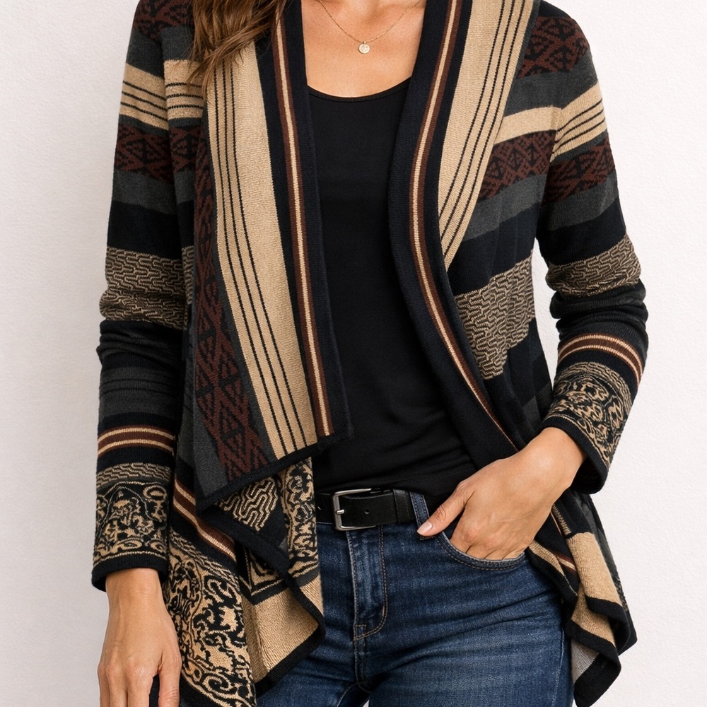 Etro Milano Wool Cashmere Angora Knit Open Cardigan Jacket Italy Sz 48 (US M/L)